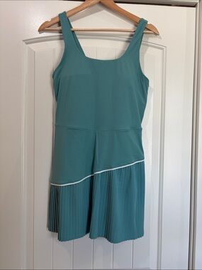 JoyLab Teal Tank Dress with Pleated Skirt